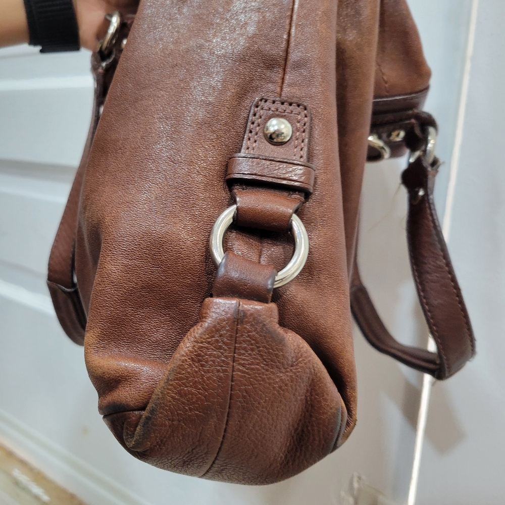 Coach Brown Leather Ashley Shoulder Bag Satchel Purse - Picture 5 of 11